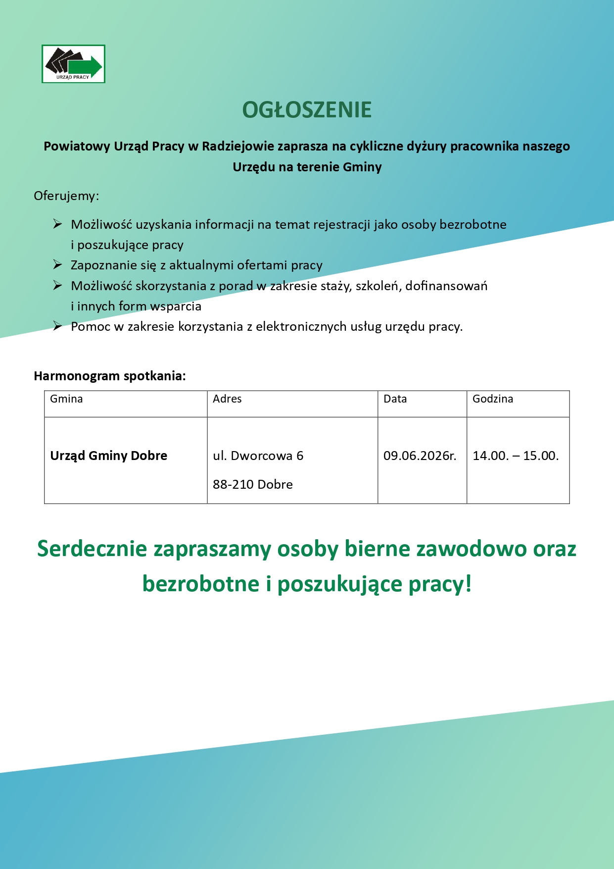 Dyżur pracownika PUP