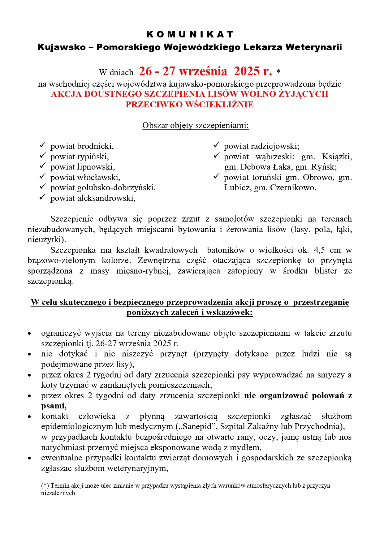 Szczepienie lisów przeciwko wściekliźnie
