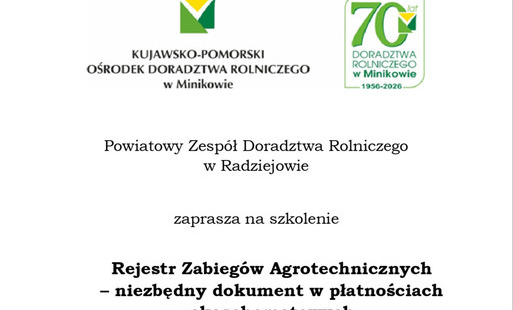 Szkolenie - Rejestr Zabiegów Agrotechnicznych