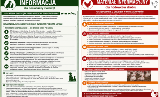 Informacja dla posiadaczy zwierząt oraz materiał informacyjny dla hodowców drobiu 