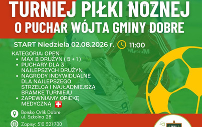 Turniej piłki nożnej o puchar Wójta Gminy Dobre
